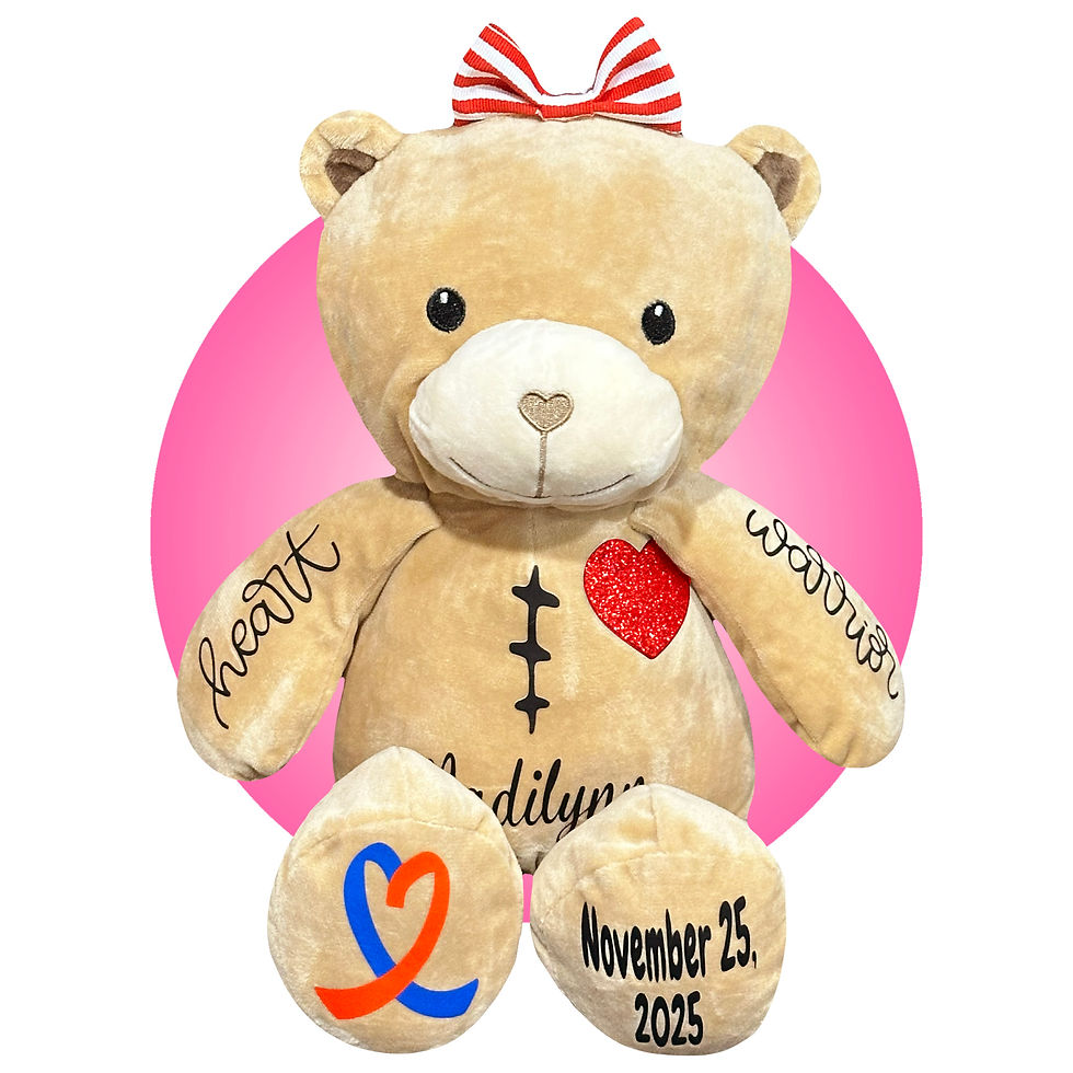 14" personalized heart surgery bear by kikilishop.com, heart surgery gifts for kids