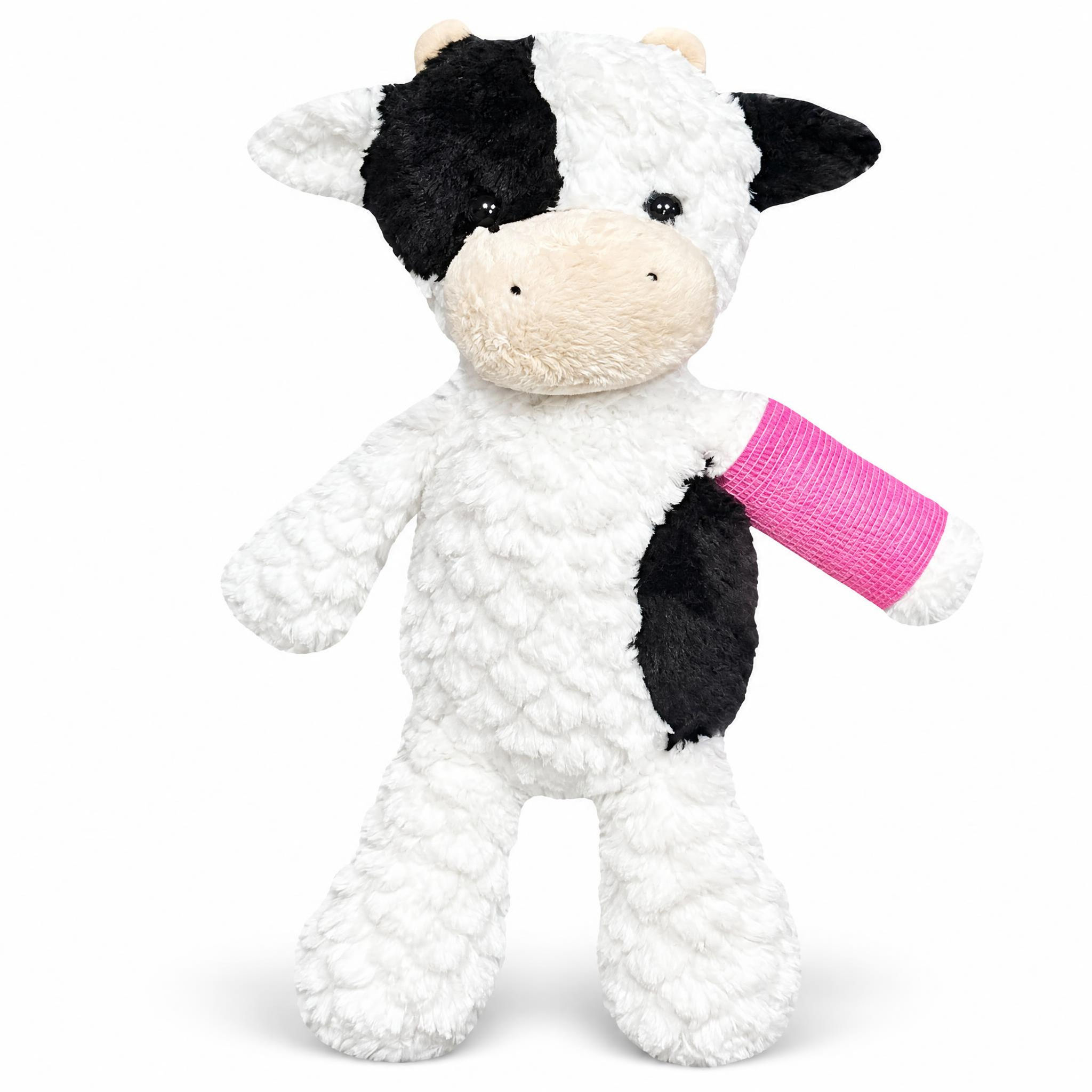 14" cow stuffed animal with cast on arm or leg, stuffed animal with cast on arm for kids