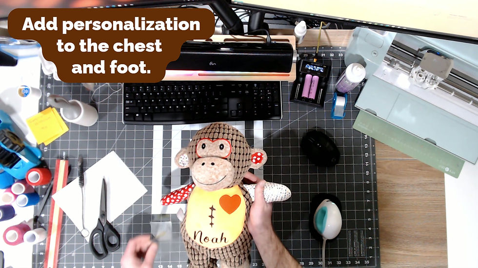 Thumbnail: 17" sensory monkey stuffed animal for post heart surgery, heart surgery gifts for kids by kikilishop.com