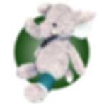 Thumbnail: 14" stuffed grey elephant with custom cast color and locations by kikilishop.com