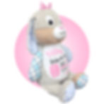 Thumbnail: 17" birth stats stuffed animal, starry bunny plush with birth information on it by kikilishop.com