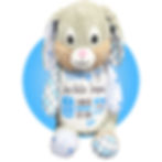 Thumbnail: 17" birth stats stuffed animal, starry bunny plush with birth information on it by kikilishop.com