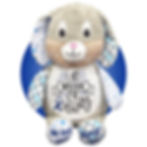 Thumbnail: 17" personalized cancer stuffed animal starry bunny, leukemia gift, gray bunny for cancer patients