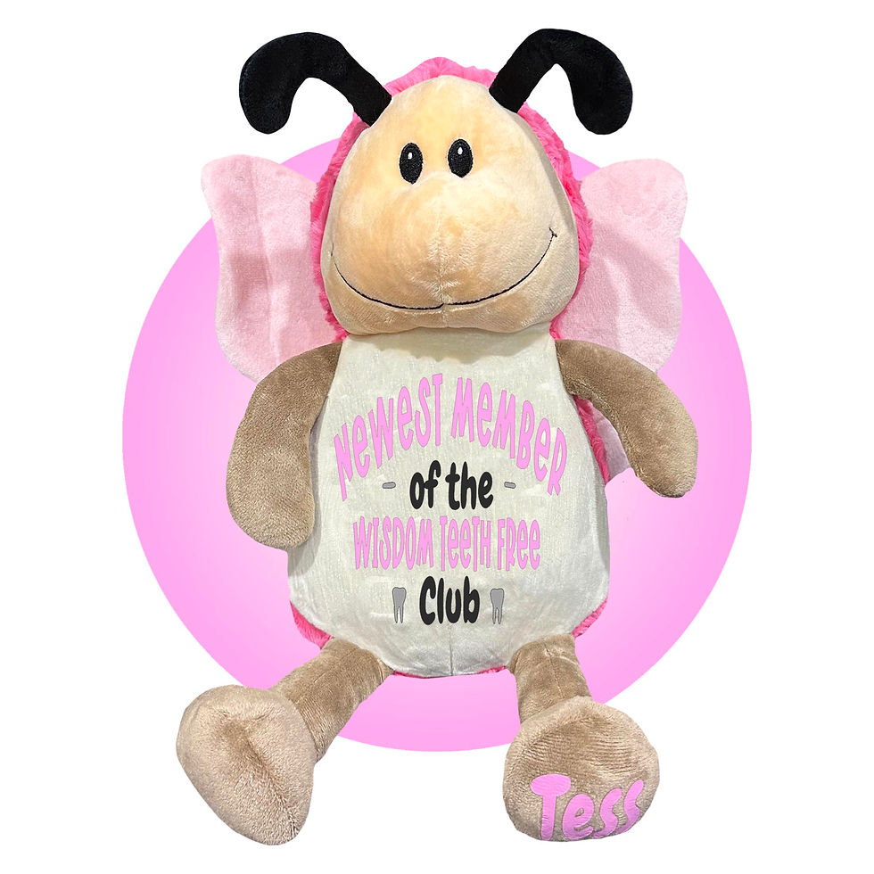 Thumbnail: 17" personalized butterfly for wisdom teeth removal, wisdom tooth gifts for kids by kikilishop.com