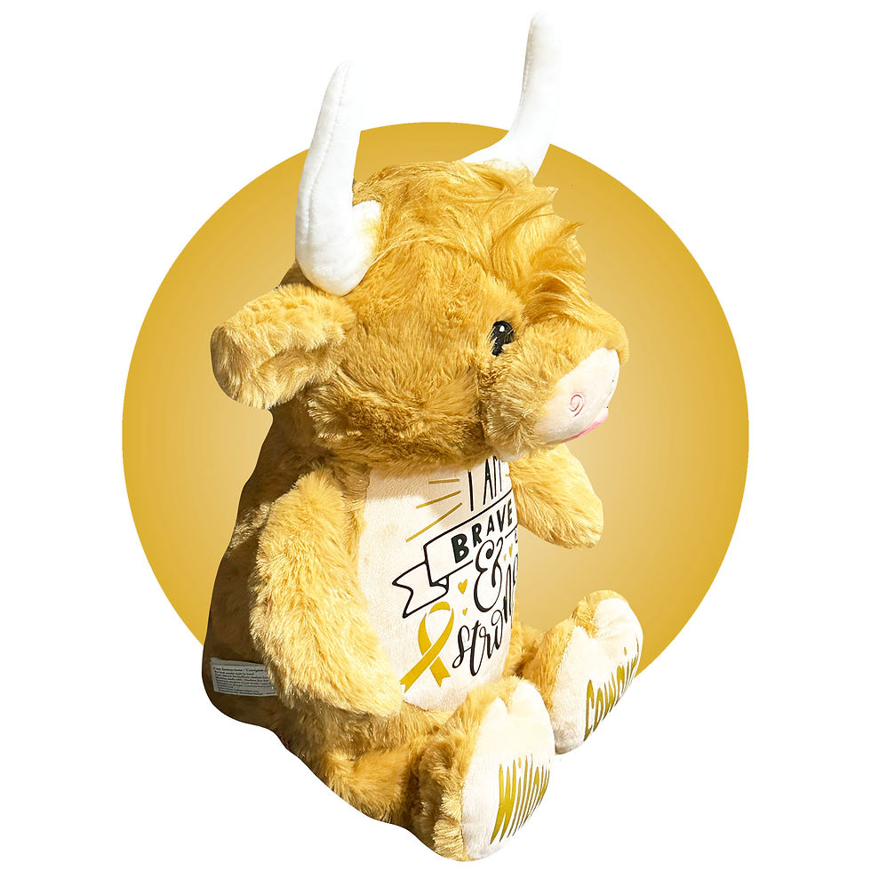 Thumbnail: 17" highland cow plush for cancer patients, cancer gifts for kids by kikilishop.com
