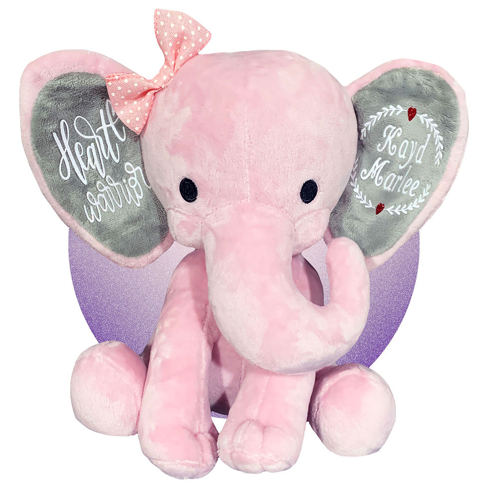 Thumbnail: Pink Heart Warrior Elephant - Personalized Elephant