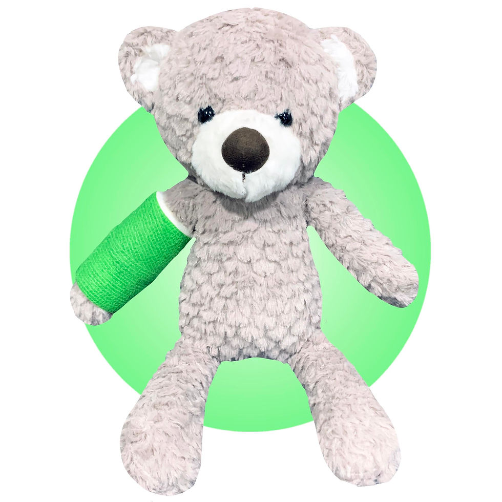 Thumbnail: teddy bear wearing a broken arm cast, 14" bear get well gift for broken bone for kid