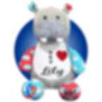 Thumbnail: 17" grey hippo stuffed animal for open heart surgery gifts for kids