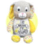 Thumbnail: 17" cancer stuffed animal sunshine bunny with custom cancer awareness ribbon color by kikilishop.com