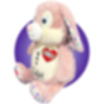 Thumbnail: Heart Surgery Gift for Kids - 17" Fluffy Pink Bunny - Custom Scar Buddies