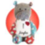 Thumbnail: 17" grey hippo stuffed animal for open heart surgery gifts for kids