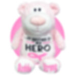 Thumbnail: 17" cancer pink teddy bear, gift for kids with cancer, breast cancer teddy bear by kikilishop.com