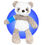 Thumbnail: 14" panda bear stuffed animal wearing a custom cast color and location by kikilishop.com