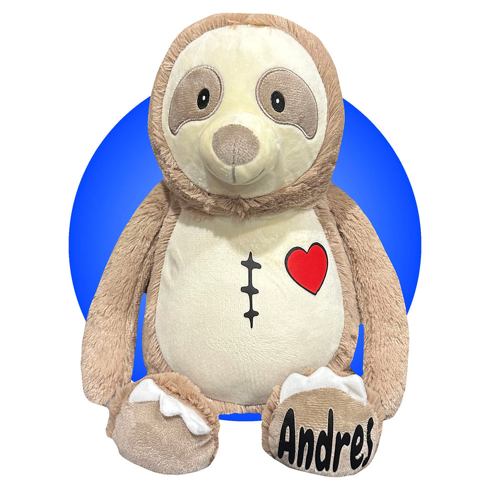 Thumbnail: 17" brown sloth stuffed animal with custom heart and scar locations by kikilishop.com
