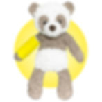 Thumbnail: 14" panda bear stuffed animal wearing a custom cast color and location by kikilishop.com