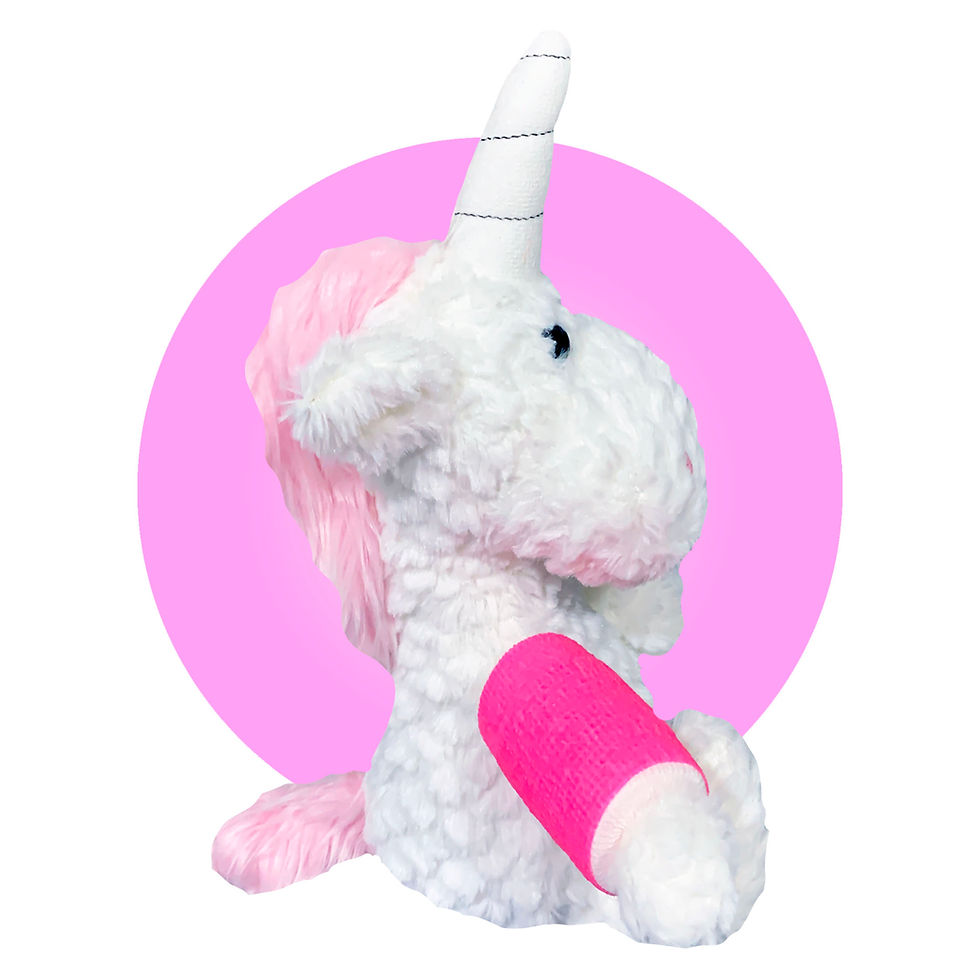 Thumbnail: 14" broken bone get well gift, 14" white unicorn with cast, get well gift for kids