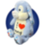 Thumbnail: 17" fluffy blue bunny scar buddy for open heart surgery, heart surgery gifts for kids by kikilishop.com