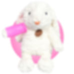 Thumbnail: 14" white fluffy bunny wearing a cast, get well gift for kid with broken arm or leg by kikilishop.com