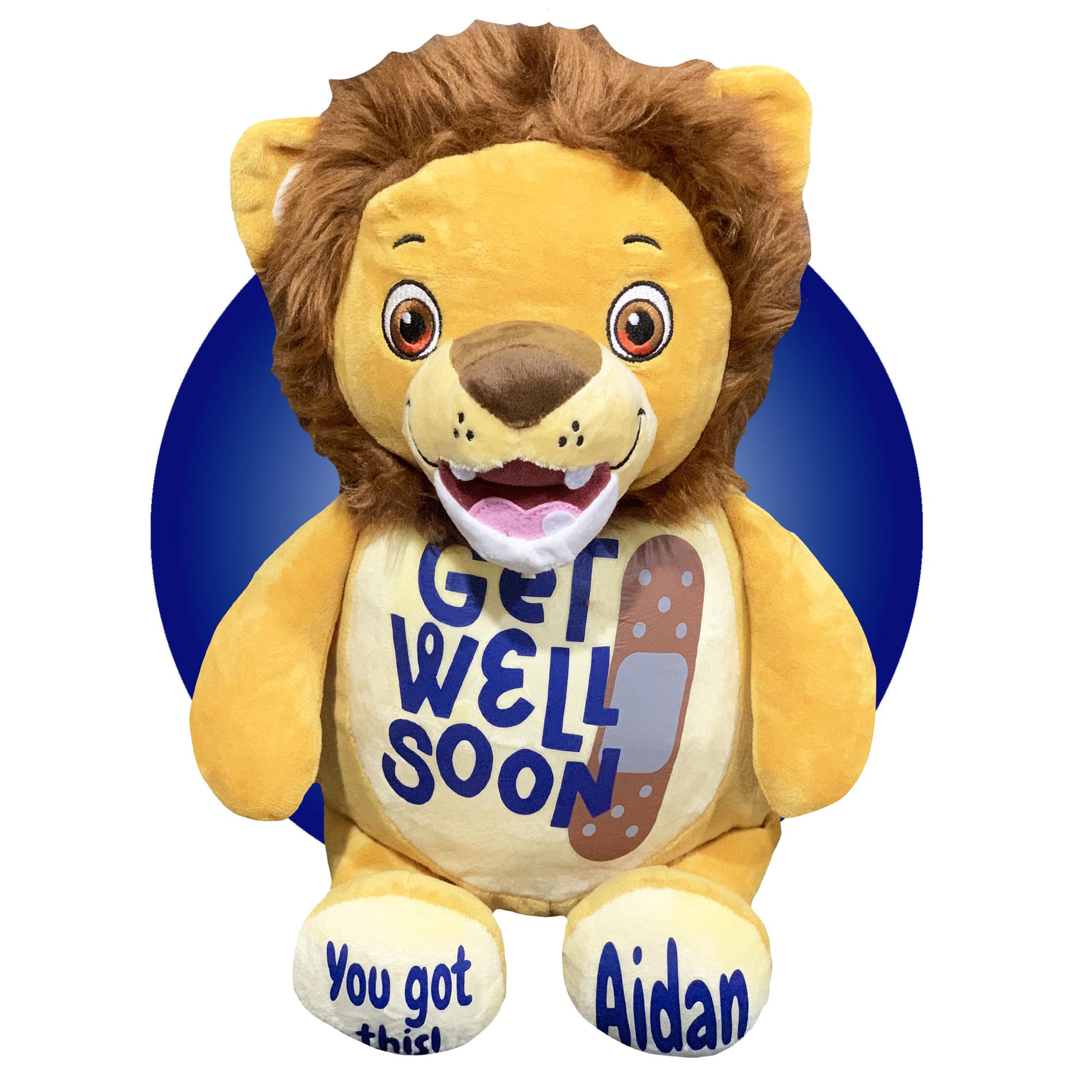 Get Well Soon 17" Lovable Lion - Personalized Get Well Soon Stuffed