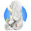 Thumbnail: 17" personalized gray bunny for heart surgery, custom scar buddy with heart and scar