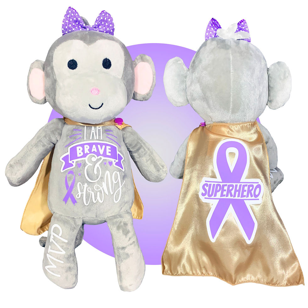 Thumbnail: personalized cancer gifts for kids, leukemia gifts for children with cancer, personalized monkey superhero gift for cancer