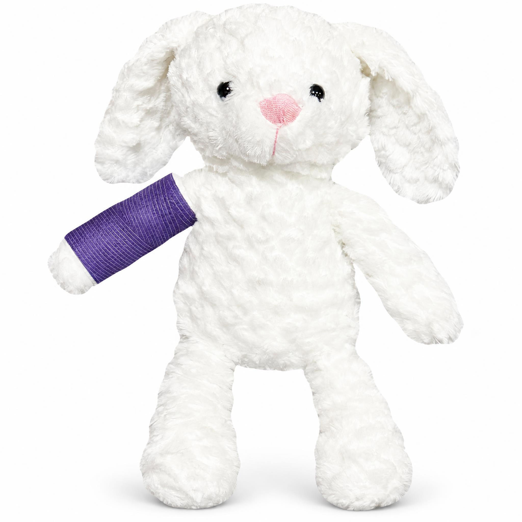14" white rabbit with a custom cast color and location for child with broken bone by kikilisohp.com