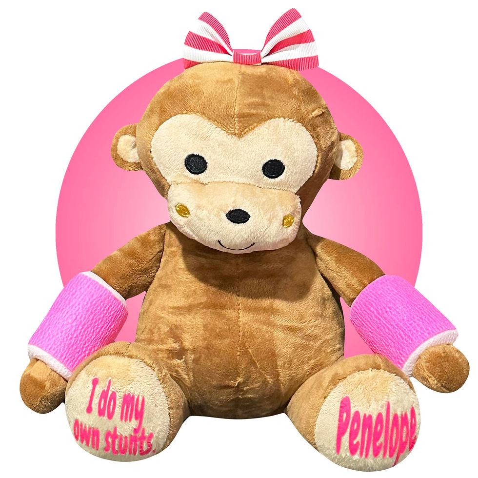 personalized stuffed monkey for broken bone, get well gift for kids by kikilishop.com, stuffed monkey wtih cast