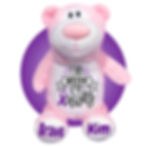 Thumbnail: 17" cancer pink teddy bear, gift for kids with cancer, breast cancer teddy bear by kikilishop.com