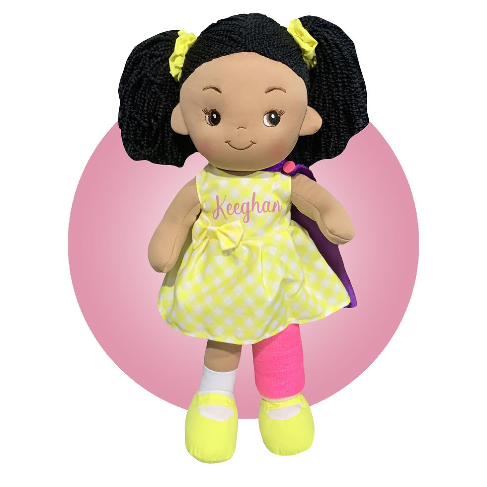 Thumbnail: 16" Get Well Soon Doll for Girls - Broken Arm/Leg African American Doll