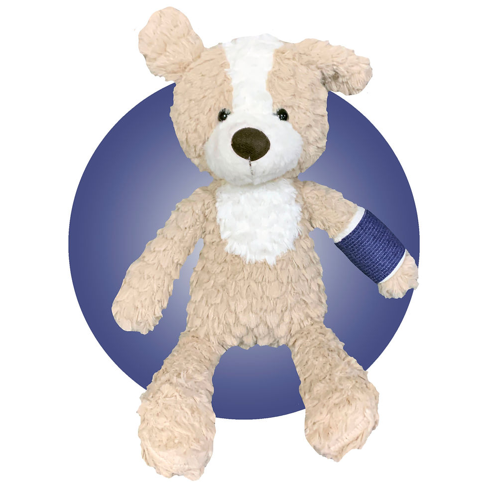 Thumbnail: 14" puppy dog with cast for child with broken arm or leg by kikilishop.com