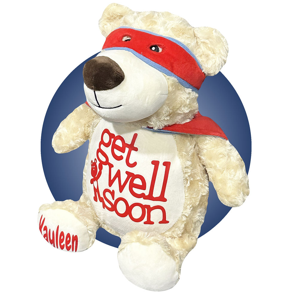Thumbnail: 17" get well soon teddy bear, personalized get well stuffed teddy