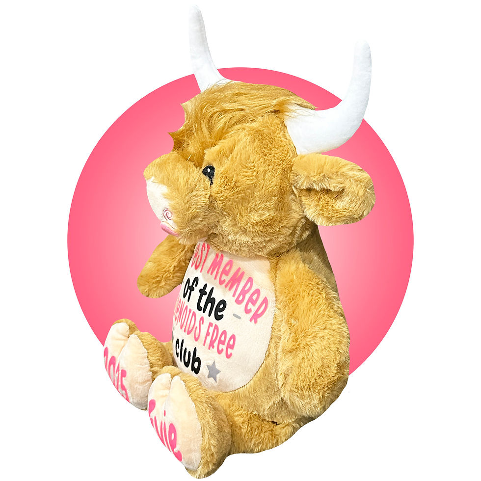 Thumbnail: 17" highland cow plush, personalized highland cow stuffed animal get well gift for adenoidectomy