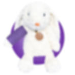 Thumbnail: 14" white fluffy bunny wearing a cast, get well gift for kid with broken arm or leg by kikilishop.com