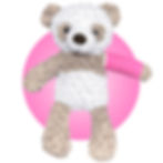 Thumbnail: 14" panda bear stuffed animal wearing a custom cast color and location by kikilishop.com