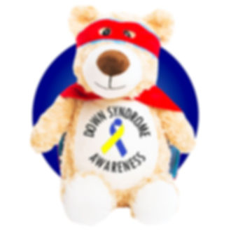 Down Syndrome Bears - 17" Personalized Superhero Teddy Bear Down Syndrome Aware