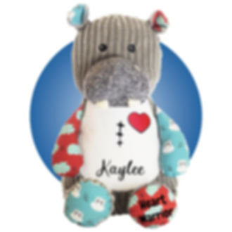 17" grey hippo stuffed animal for open heart surgery gifts for kids
