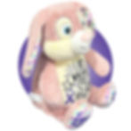 Thumbnail: Epilepsy Gift for Kids - 17" Personalized Fluffy Pink Bunny - Add Name + Message