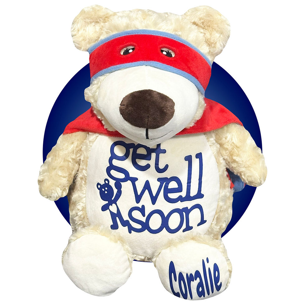 Thumbnail: 17" get well soon teddy bear, personalized get well stuffed teddy