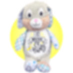 Thumbnail: 17" personalized cancer stuffed animal starry bunny, leukemia gift, gray bunny for cancer patients