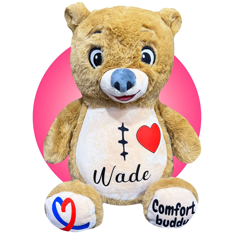 Thumbnail: 17" teddy bear for heart surgery, personalized brown teddy bear open heart surgery gifts for kids