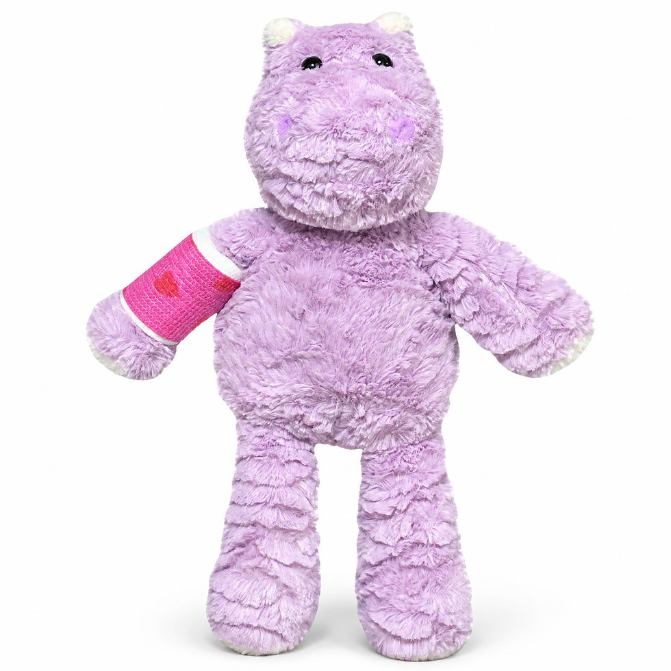 Thumbnail: purple hippo with cast on leg, stuffed animal with cast, Kikilishop.com