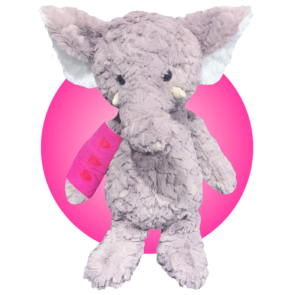 14" stuffed grey elephant with custom cast color and locations by kikilishop.com