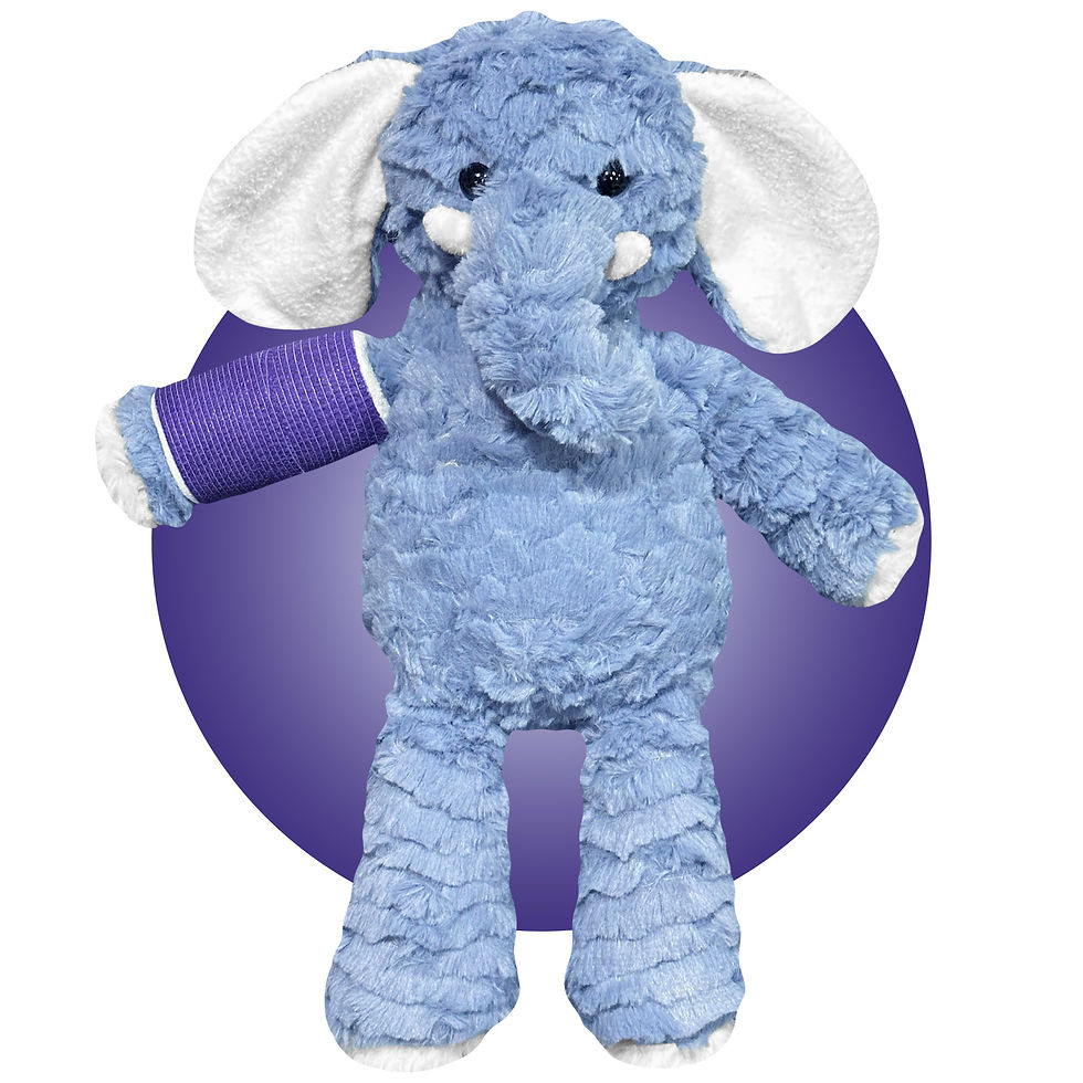 Thumbnail: 14" blue elephant plush get well gift for kid with broken bone by kikilishop.com