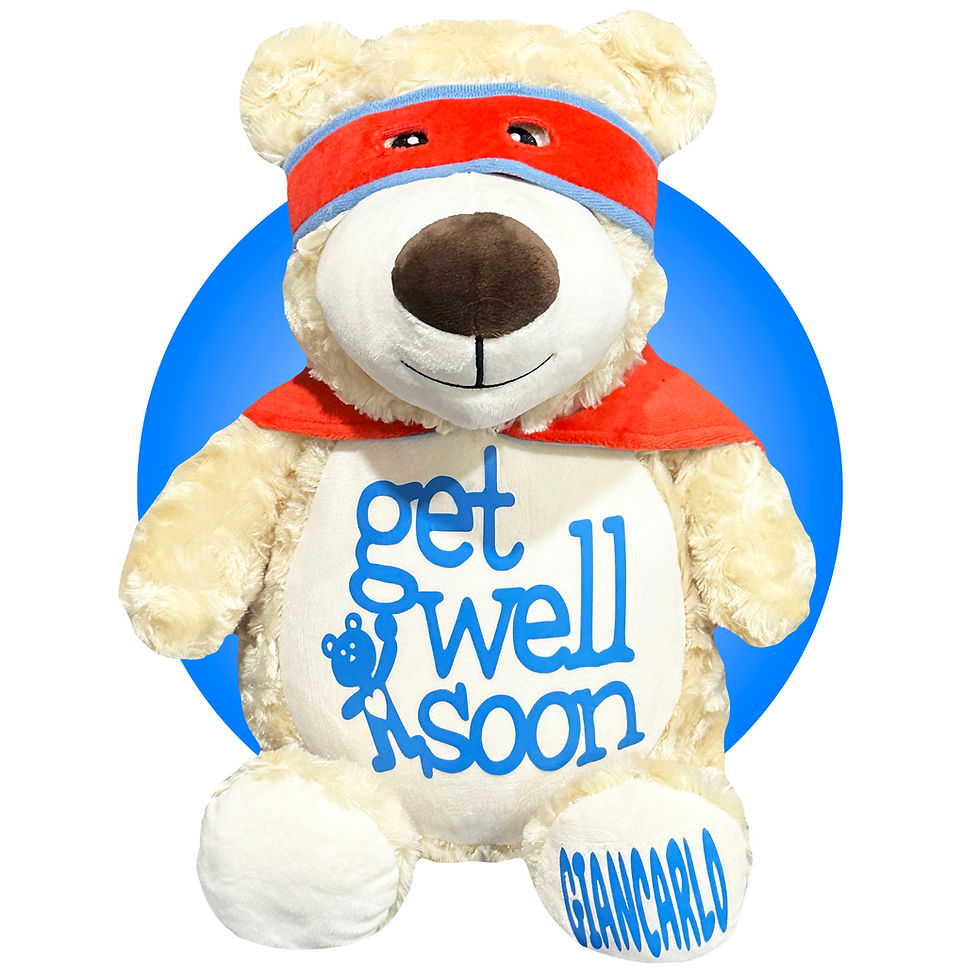 17" get well soon teddy bear, personalized get well stuffed teddy