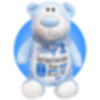 17" personalized blue teddy bear with birth information on it by kikilishop.com
