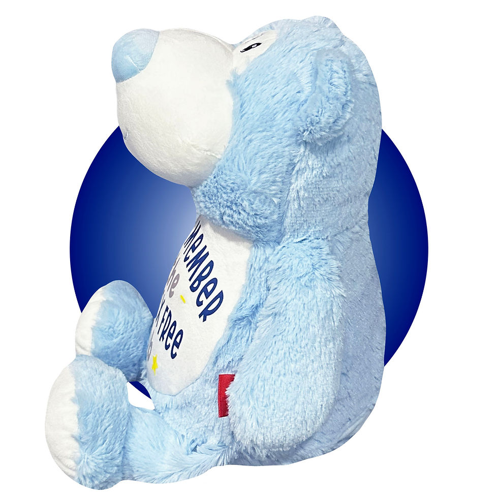 Thumbnail: 17" personalized blue teddy bear for appendectomy, appendix removal gifts for kids