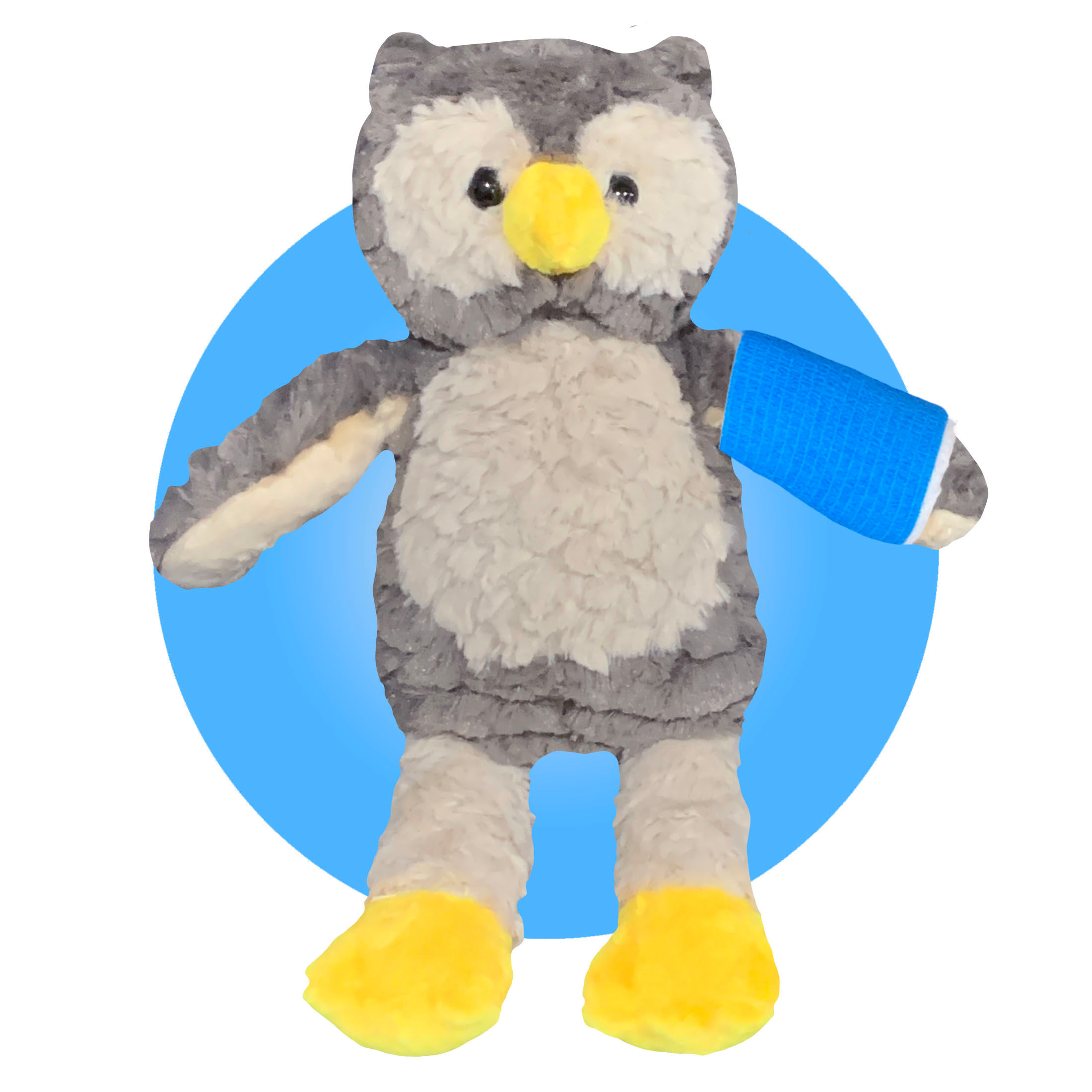 14" owl stuffed animal with cast on arm, leg, ankle, wrist, elbow, get well gift for broken arm by kikilishop.com