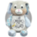 Thumbnail: 17" personalized cancer stuffed animal starry bunny, leukemia gift, gray bunny for cancer patients