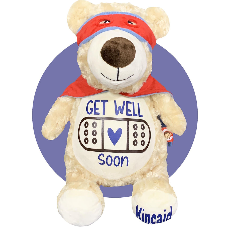 Thumbnail: Superhero Teddy Bear Personalized Surgery Gift - Choose Your Color Scheme!