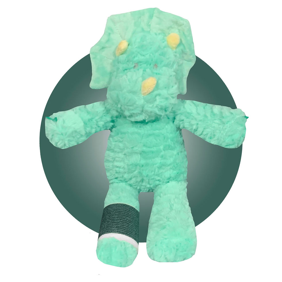 Thumbnail: 14" stuffed green dinosaur with cast on arm, stuffed animal get well gift for broken bone by kikilishop.com
